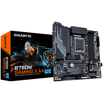 Picture of GIGABYTE B760M GAMING X AX, DDR5, SATA3, USB3.2Gen2, DP, 2.5GbE, WiFi 6E, LGA1700 mATX